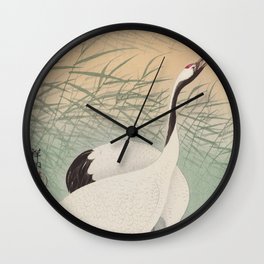 Two cranes (1925 - 1936) by Ohara Koson (1877-1945) Wall Clock