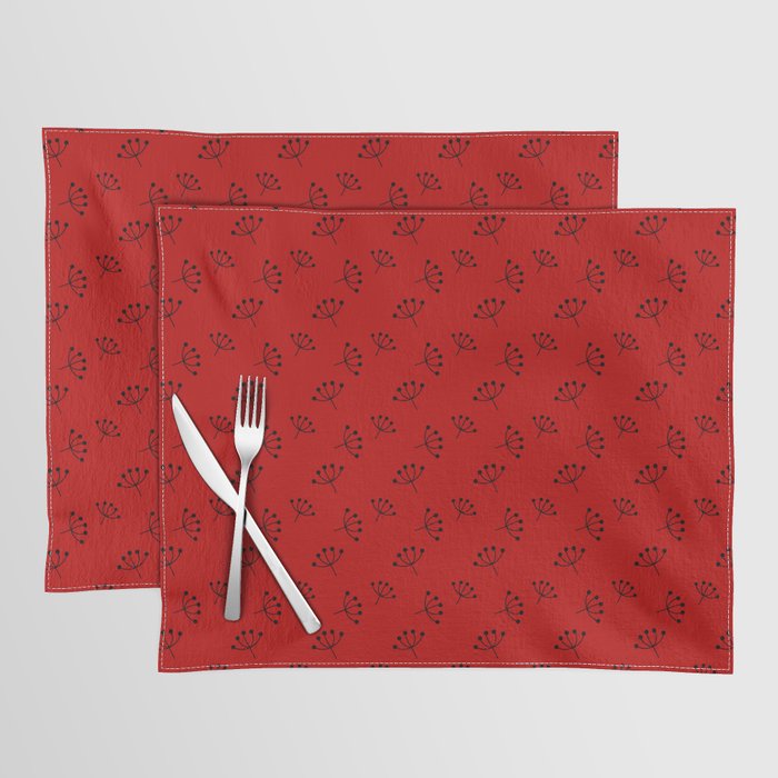 Red And Black Queen Anne's Lace pattern Placemat