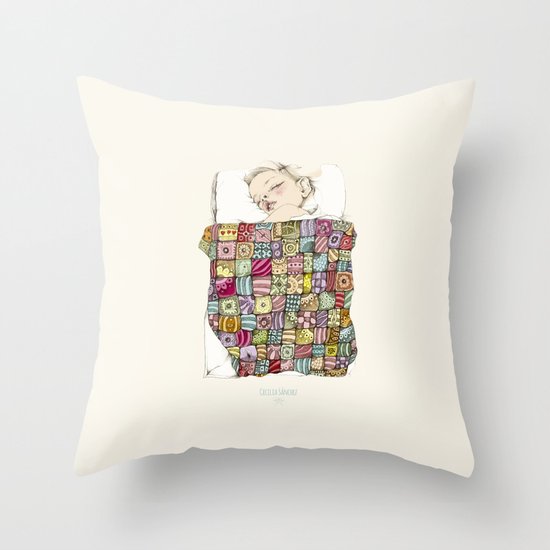 sleeping child Throw Pillow