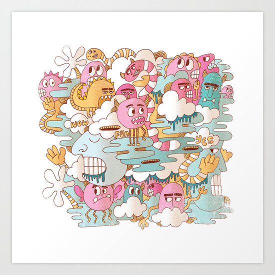 Monster Friends Art Print