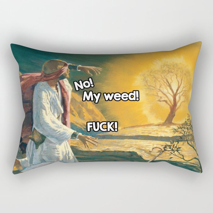 Moses And The Burning Bush 420 Parody Rectangular Pillow By Moses And The Burning Bush 420 Parody Rectangular Pillow By Thisonashirt Society6