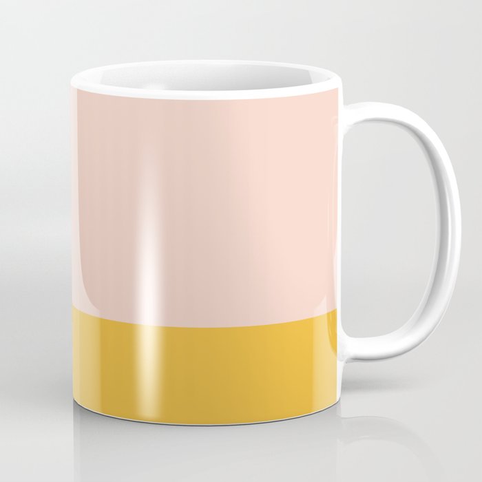 Color Block Blush Pink Mustard Yellow Coffee Mug