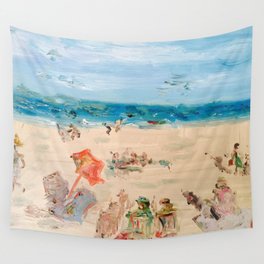 Beach on a Sunday in Deauville Wall Tapestry