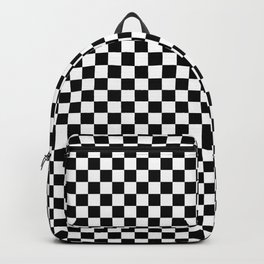 Black and White Check Backpack