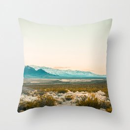 Argentina Photography - Big Field Of Sand And Bushes By The Mountains Throw Pillow