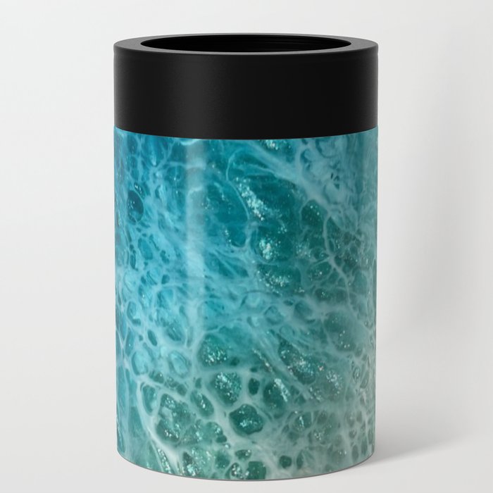 Green and blue ocean Can Cooler