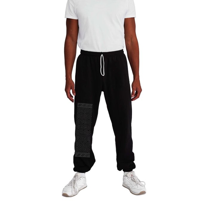 Greek Key (Black & White Pattern) Sweatpants