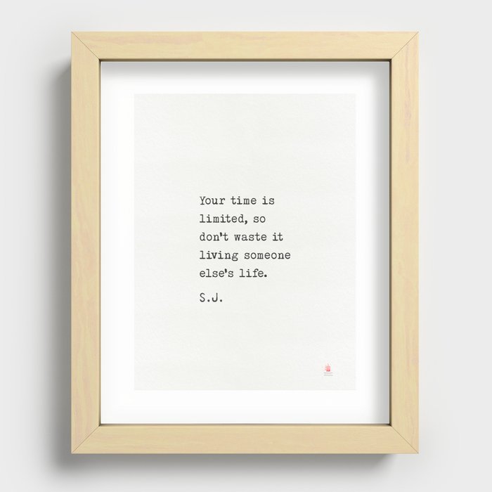 Your time is limited Recessed Framed Print