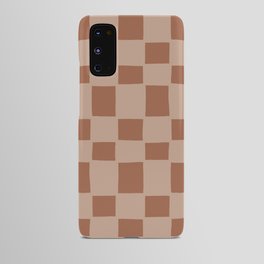 Tipsy checker in terracotta Android Case