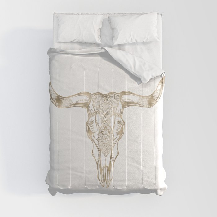 Bull Skull Gold Comforter