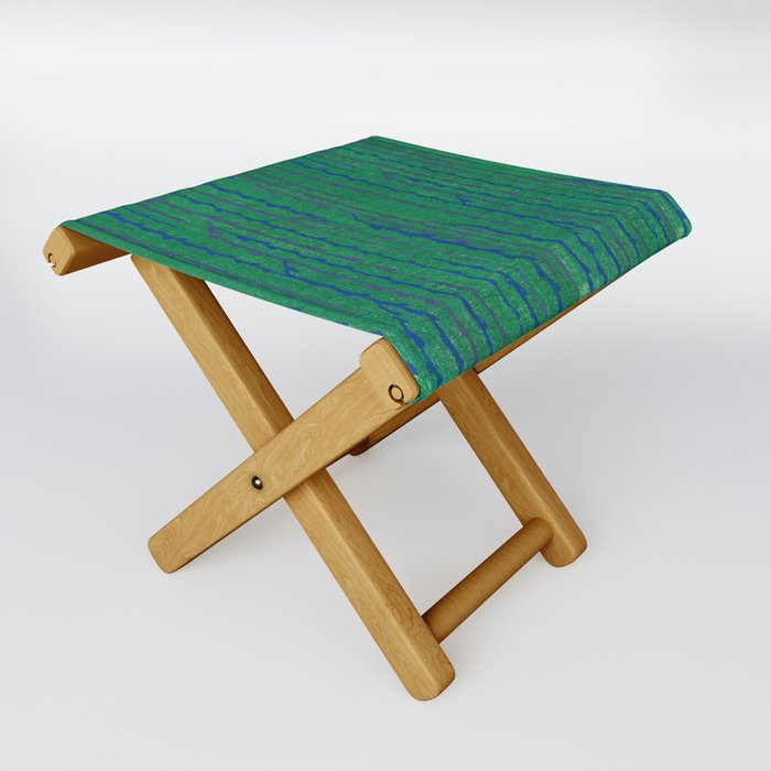 Vintage Japanese Textile Pattern Shima-Shima (1904) by Furuya Korin-william morris Folding Stool