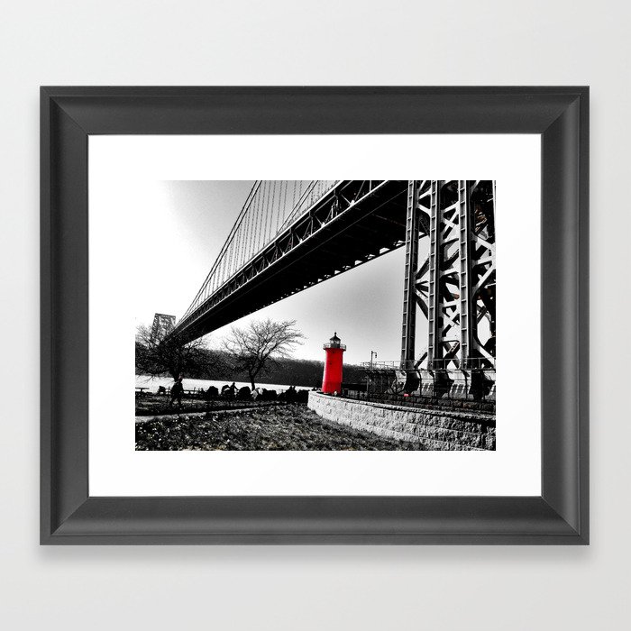 The Little Red Lighthouse - George Washington Bridge NYC Framed Art Print