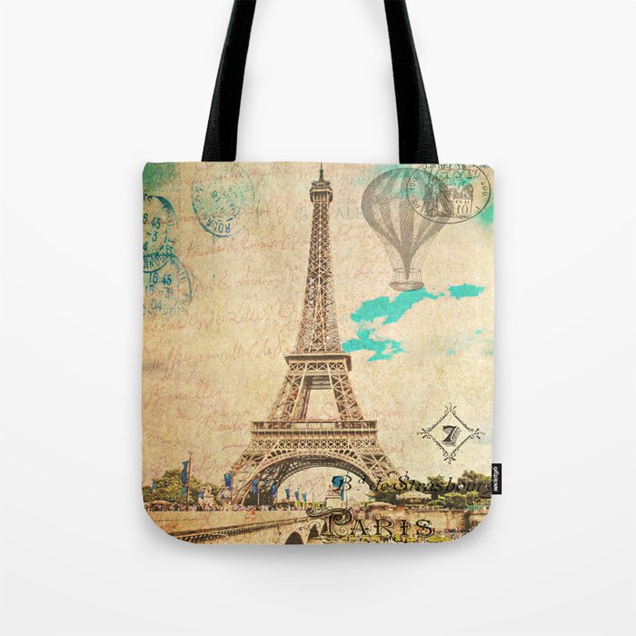 Vintage Eiffel Tower Paris Tote Bag