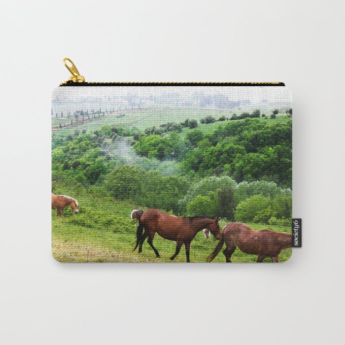 Horses in Tuscany Carry-All Pouch