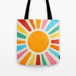 Retro Sunrise: Rainbow Edition Tote Bag