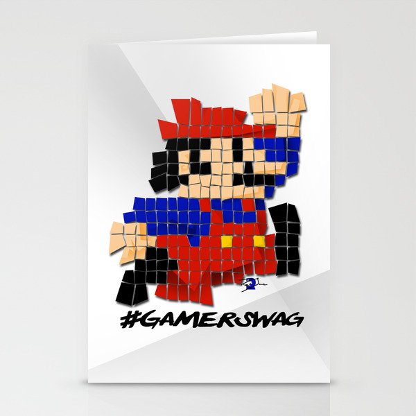 Pixel Mario Stationery Cards