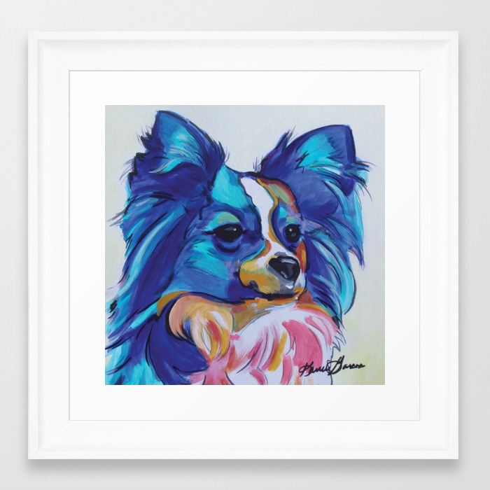 Papillon Pop Art Dog Portrait Framed Art Print By Karrengarcespetart Society6