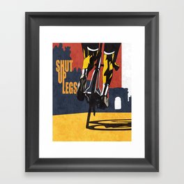 Retro Tour de France Cycling Illustration Poster: Shut Up Legs Framed Art Print