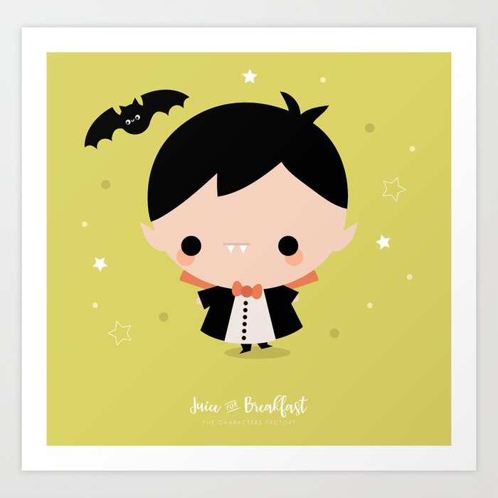 Kawaii Dracula Art Print By Juice For Breakfast Society6