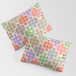 Colorful Checker Patchwork Pillow Sham