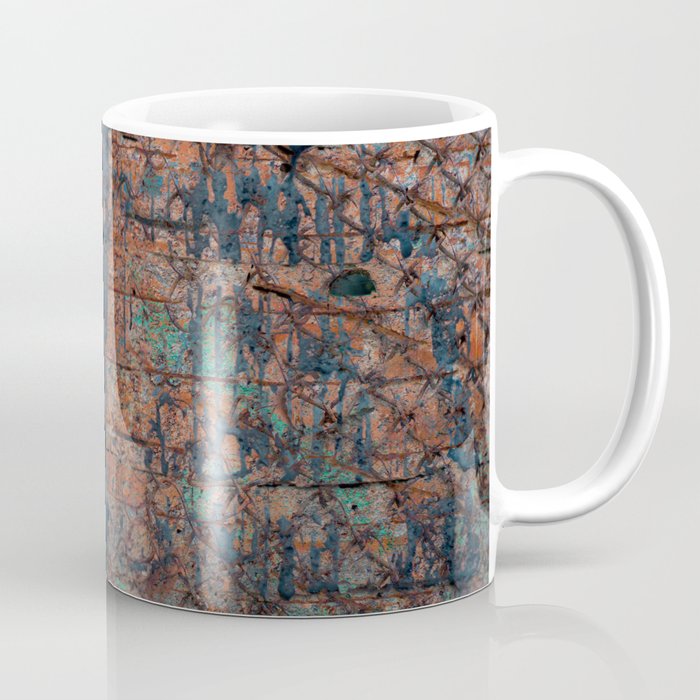 Abstract multicolor grunge background with abstract colored texture. Various color pattern elements. Old vintage scratches, stain, paint splats, brush strokes, dots, spots. Weathered wall background Coffee Mug