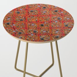 Computer Circuit Board Technology Gamer Data IT Pattern Red Side Table