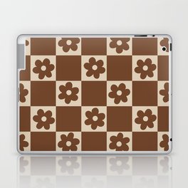 flower check – all over chocolate Laptop Skin