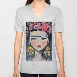 Portrait Inspired by Frida V Neck T Shirt