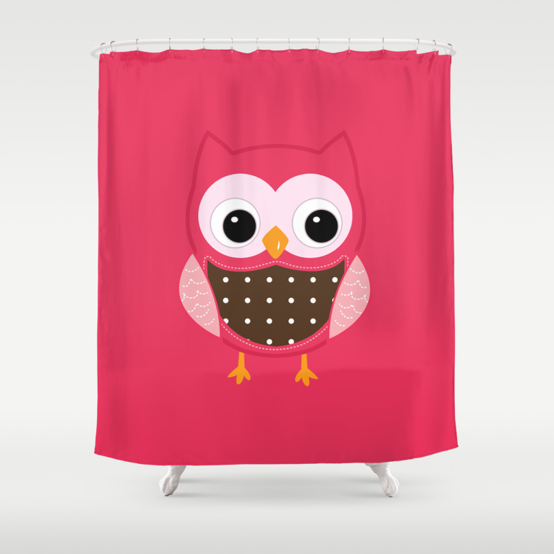 Pink Owl Shower Curtain By Bigbig85 Society6