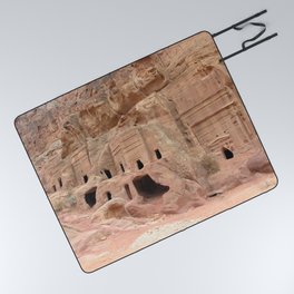 Carved Stone Monuments, Petra, Jordan Picnic Blanket