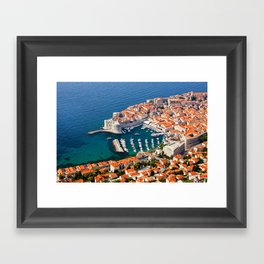 Old Town Of Dubrovnik Aerial View Framed Art Print
