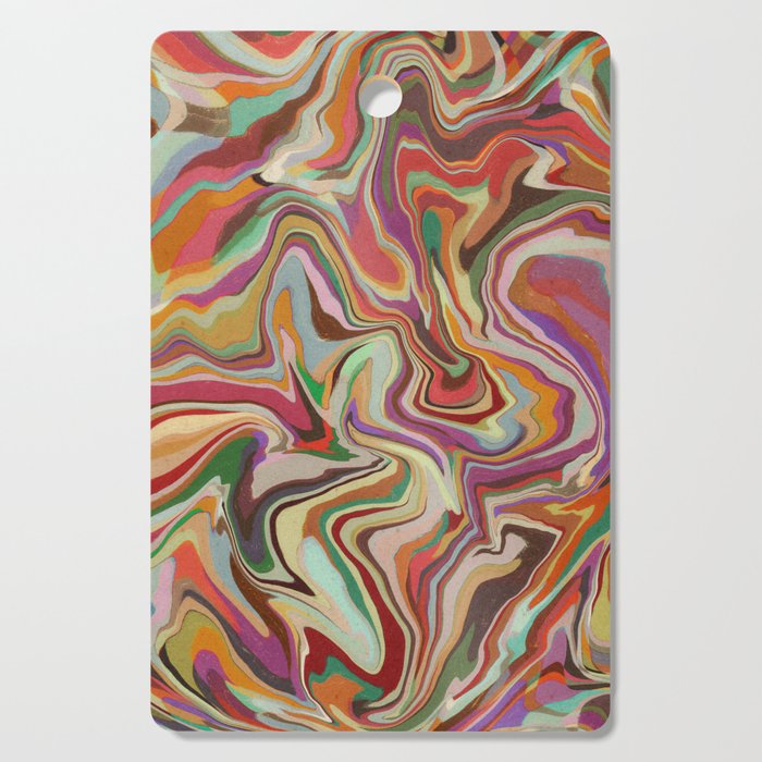 Colorful Liquid Swirl Cutting Board