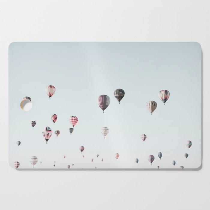 Hot Air Balloons Blue Sky Cutting Board