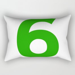 Number 6 (Green & White) Rectangular Pillow