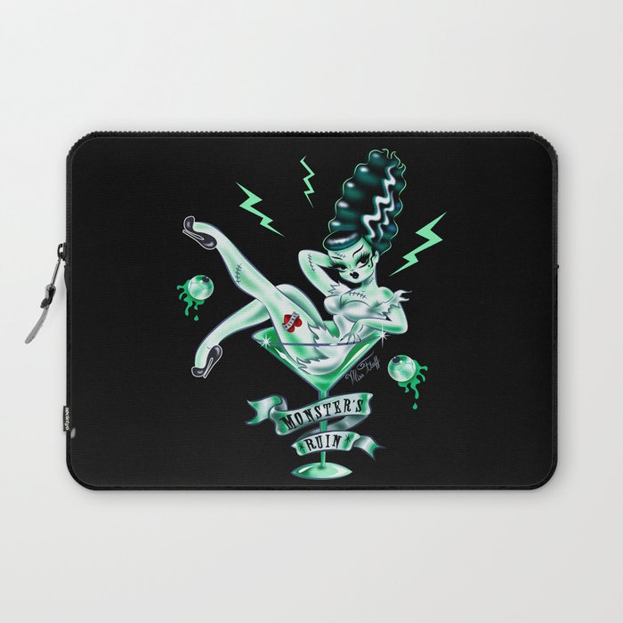 Bride of Frankenstein in a Martini Glass Laptop Sleeve