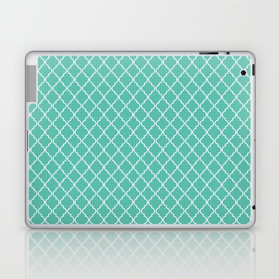 Quatrefoil - Teal Laptop & iPad Skin
