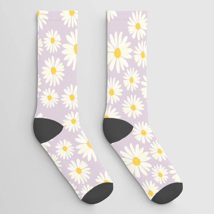 Daisy Floral Seamless Pattern | Queen Pink Daisy Pattern | Danish Pastel  Socks