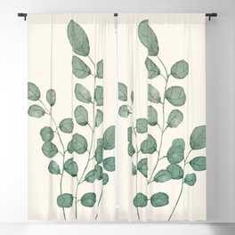 Watercolor Eucalyptus Blackout Curtain