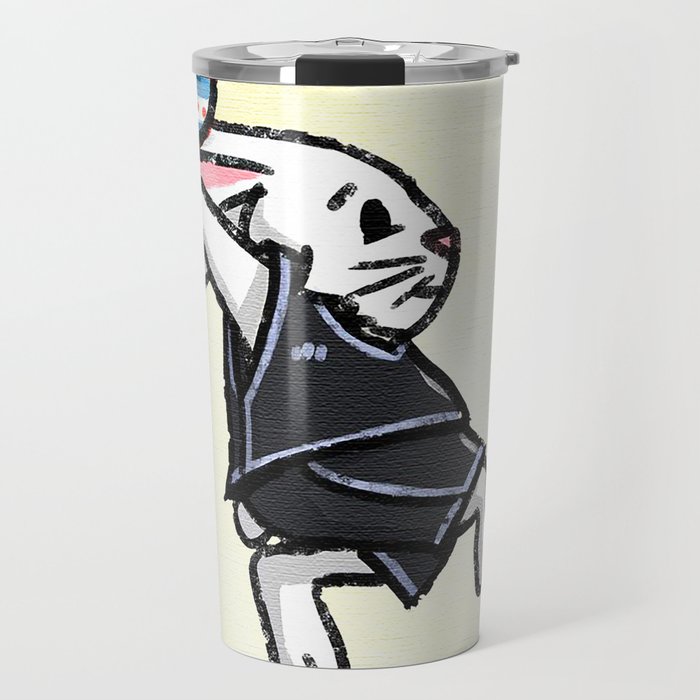 Basketball Bunny Rabbit  Travel Mug