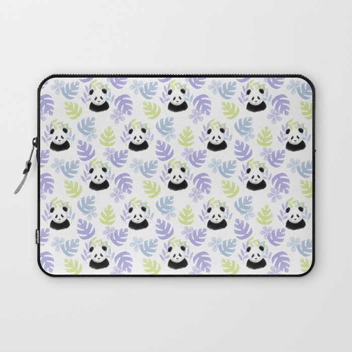 Honeydew, Lilac, and Sky Blue Panda Pattern - 1000Pandas by Amanda Roos Laptop Sleeve