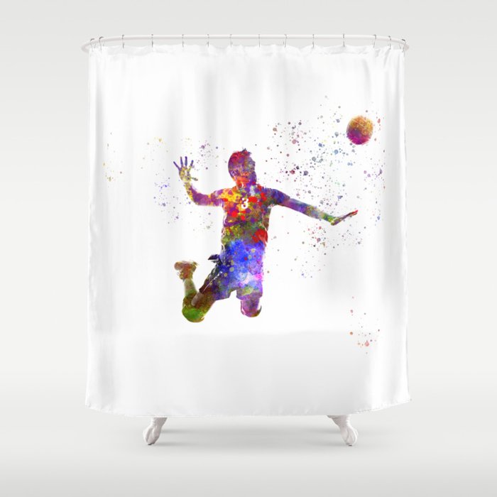 Volleyball player in watercolor Shower Curtain