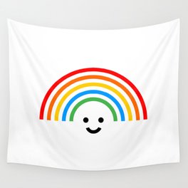 Smiley rainbow Wall Tapestry | Pop, Hippy, Illustration, Lgbt, Love, Onelove, Colorful, Smiley, Happyface, Festival 