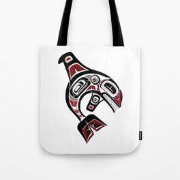 Pacific Orca design whale Northwest blackfish art formline black red Tote Bag