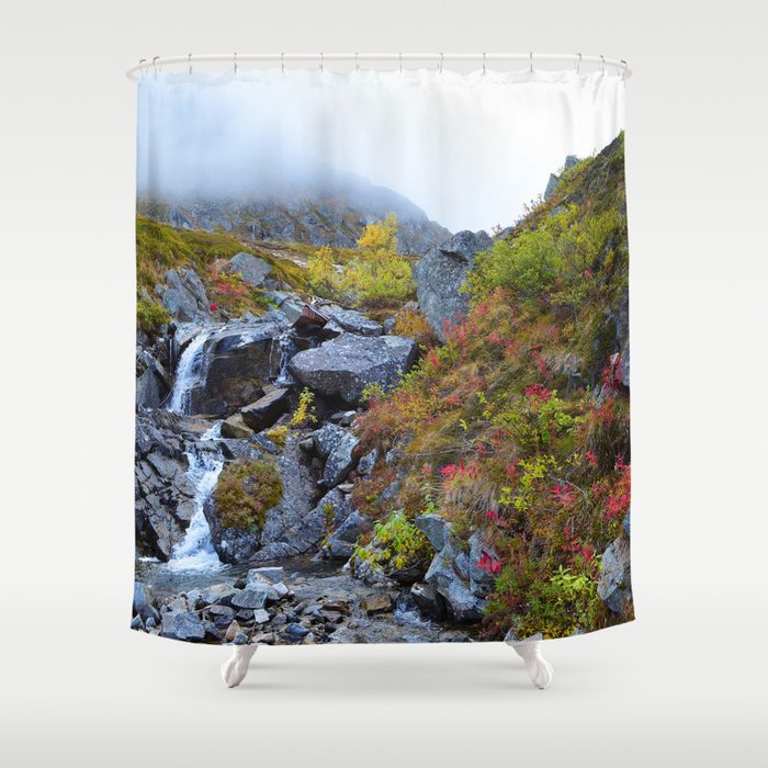 Independence Mine Waterfall - Alaska Shower Curtain