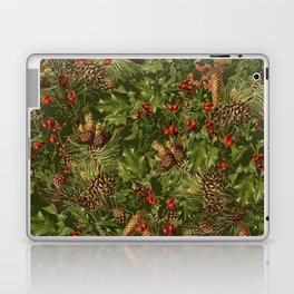 Traditional Holly Christmas Pattern Laptop Skin