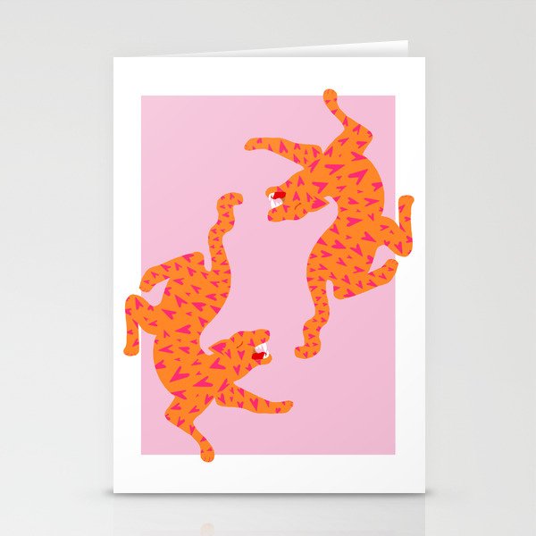 Tiger | Love Heart Print Stationery Cards