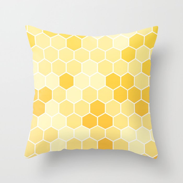 Honeycomb Yellow And Orange Geometric Pattern For Home Decor Throw