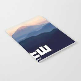Painting of the 'sunrise' of Mt Fuji with kanji Notebook
