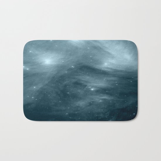 Galaxy : Pleiades Star Cluster NeBula Steel Blue Bath Mat