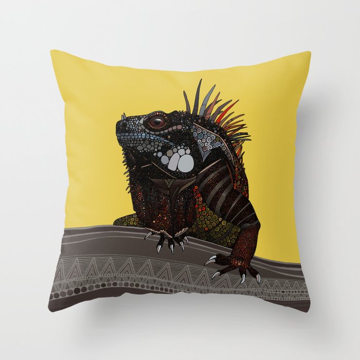 iguana gold Throw Pillow
